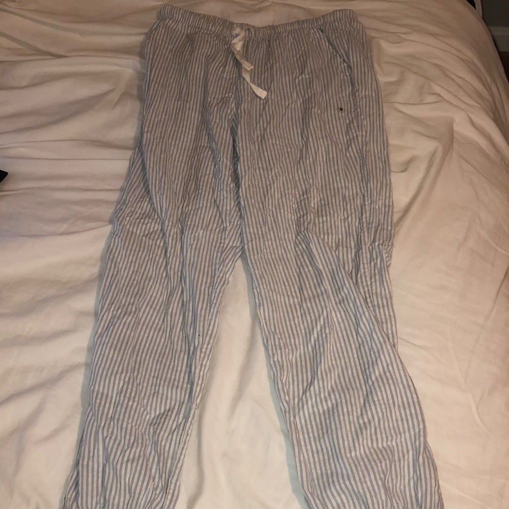 Aerie Blue and White Striped Pajama Bottoms